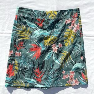 Rip Skirt Hawaii Length 2 Bali Jungle Print Womens Small Green Wrap